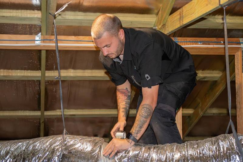 Ductwork installation in a roof space